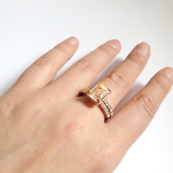 NWOT 18K GF Rose Gold White Topaz Engagement Rings - Picture 15 of 15